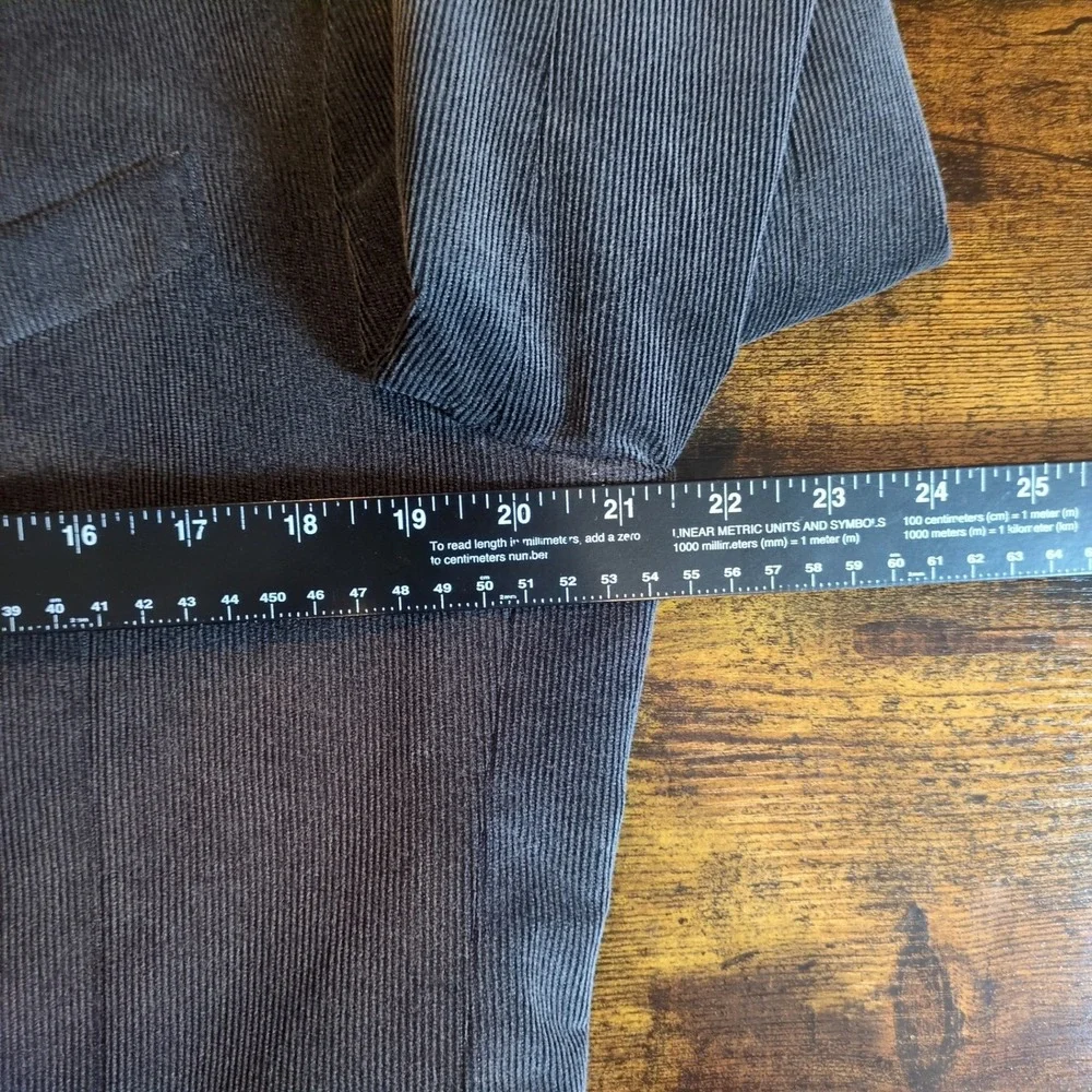John Varvatos Mens Charcoal Grey Corduroy 3 Button Blazer Leather Trim Size‎ 40R